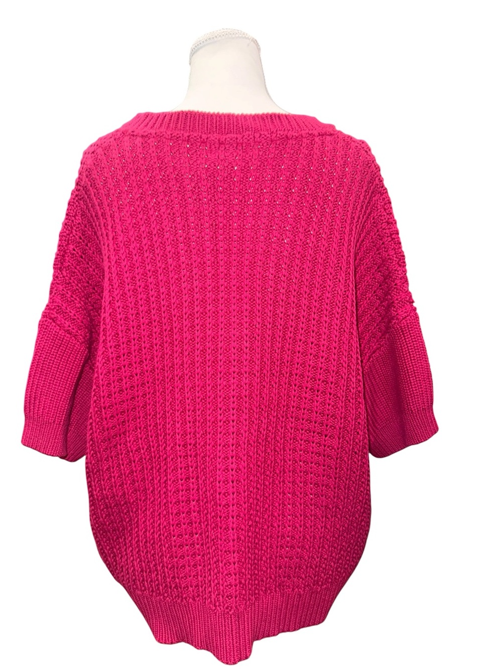 Sundance My Everyday Sweater Sangria Pink Cotton Knit Short Sleeve Large NWT - Picture 10 of 11